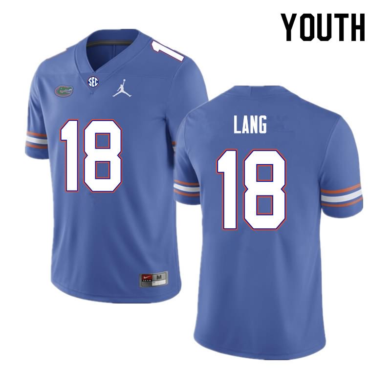 Youth NCAA Florida Gators Dante Lang #18 Stitched Authentic Nike Royal College Football Jersey MSG6165ZJ